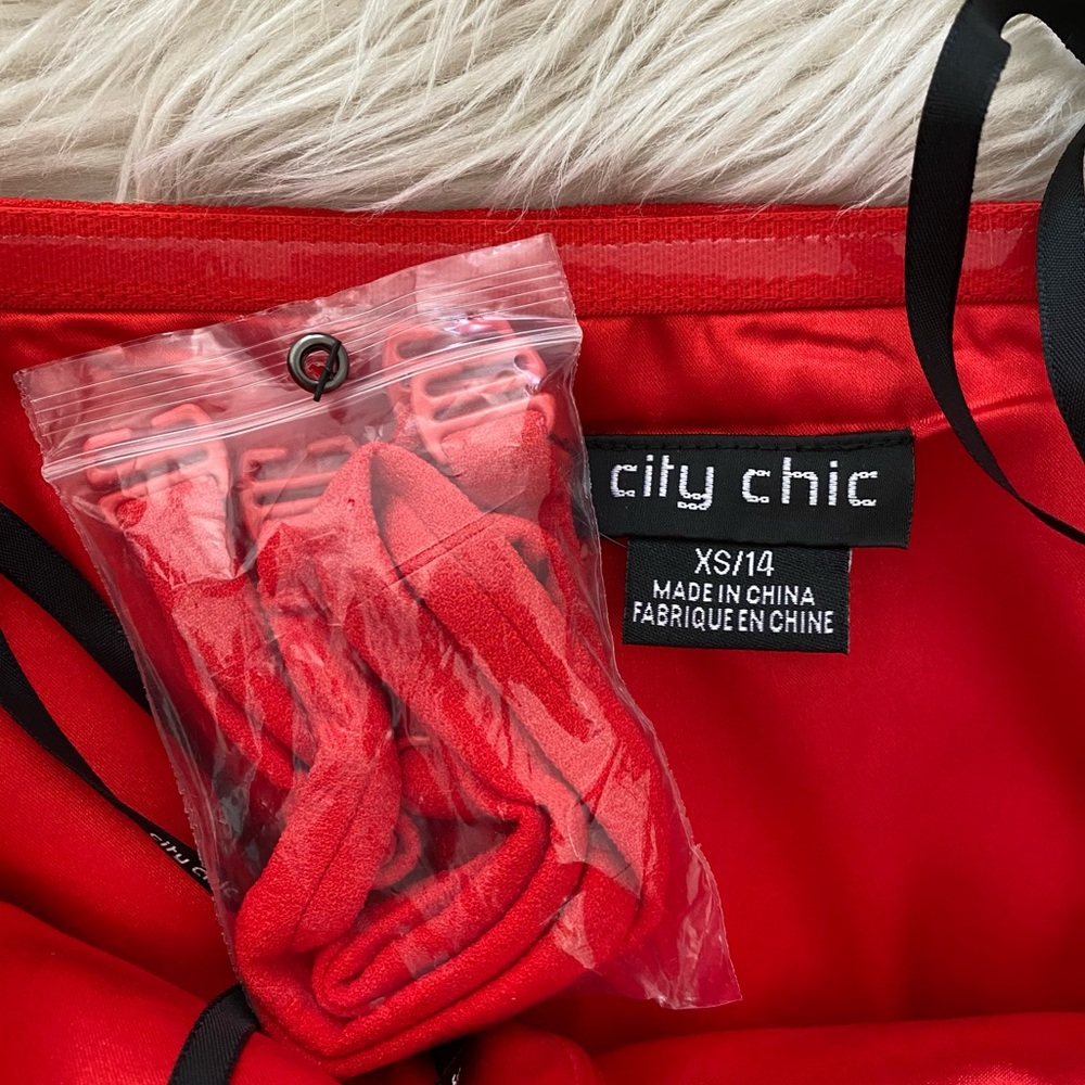 City Chic Strapless Red Dress - Picture 8 of 11